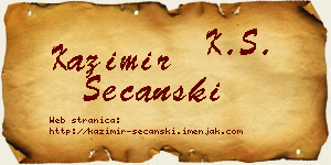 Kazimir Sečanski vizit kartica
